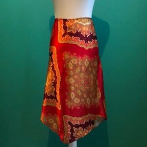 Scarf Print Triangle Hem Skirt